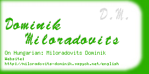 dominik miloradovits business card